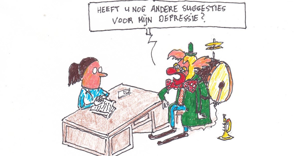 Tekening Mieke Weekers, geïnspireerd op Psychokwartet Ron van Deth